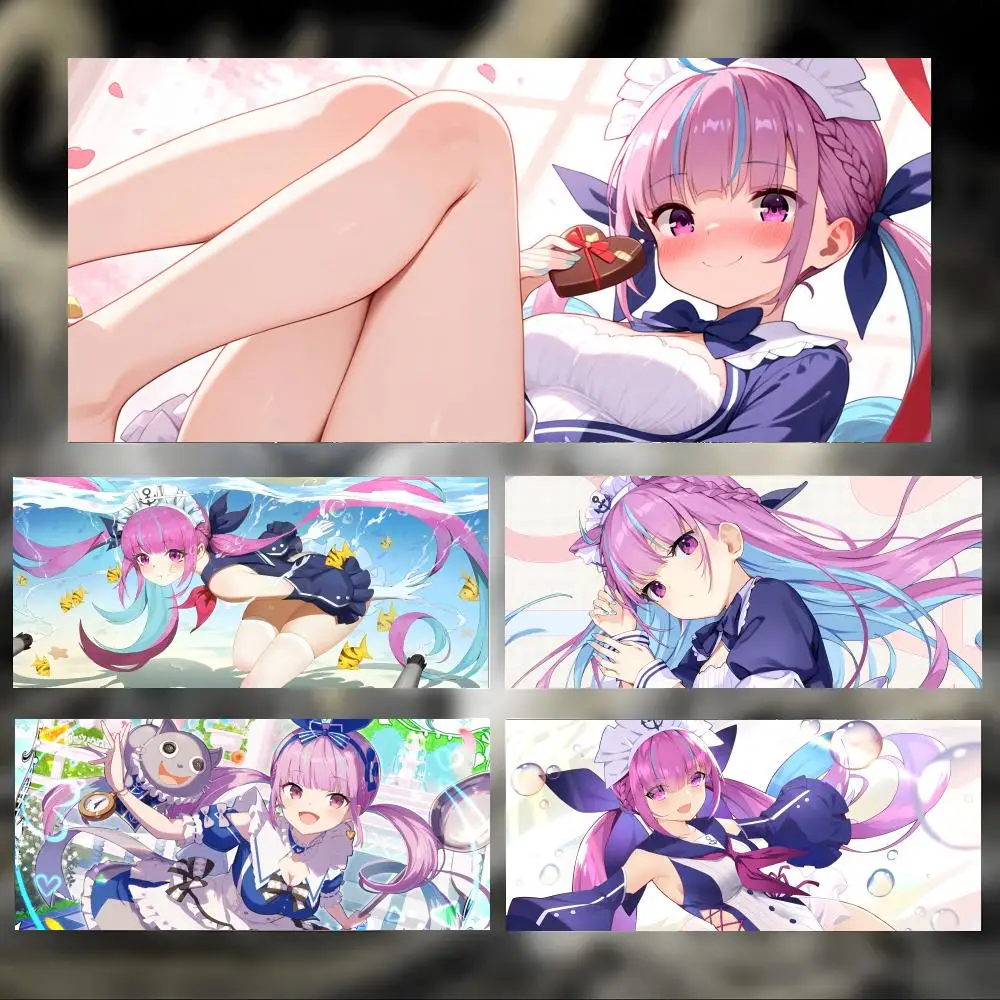 Cute Energetic Virtual M-Minato Aqua Mouse Pad Large Thick Desk Pad Stitched Edges Gaming Mouse Mat for PC