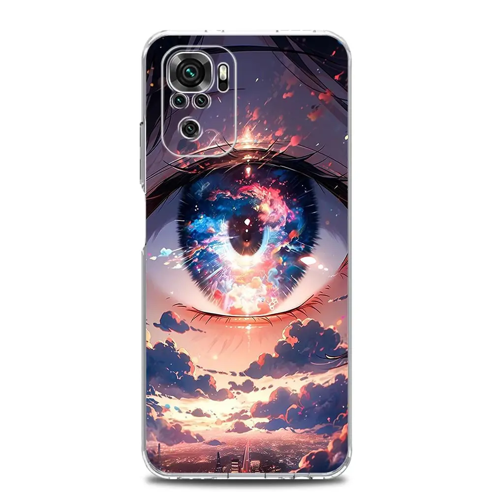 Cartoon Cute eyes art Phone Case For Xiaomi Redmi Note 13 12 5G 9S 9 8 10 11 Pro Plus 4G 9T 13C 12C10C 9C 9A 7 Pro Clear Cover