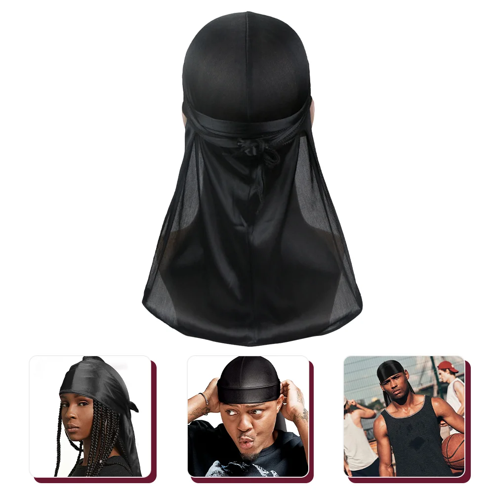 

Durag Durags Silk Men Satin Tail Long Headwraps Silky Women Headscarf Cap Elastic Wrap Caps Head Hair Do Rags Headdress Sleeping