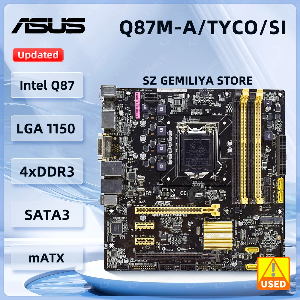 ASUS Q87M-A Motherboard LGA 1150 Q87M-A/TYCO/SI intel Q87 DDR3 support i7-4770 i5-4690 i5-4670 i7-4790 i3-4350 i3-4130 cpu