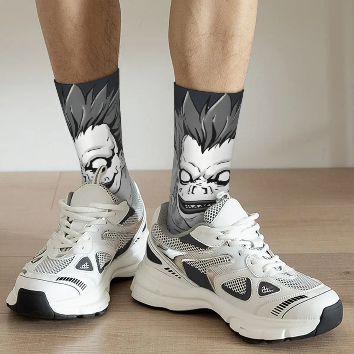 Ryuk calzini da uomo Retro Harajuku Death Note Street Style novità Seamless Crew Crazy Sock Gift stampato sito ufficiale fugees