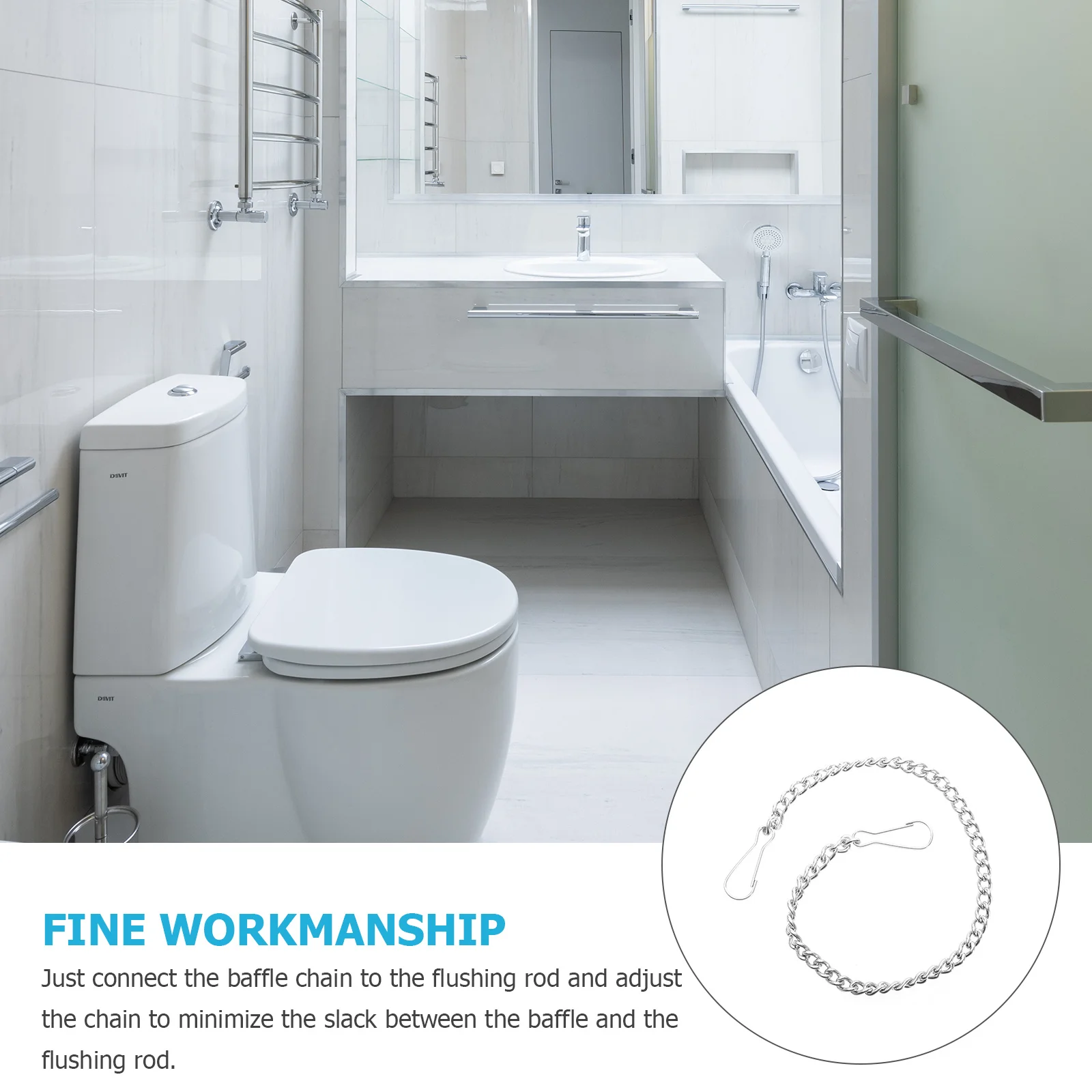 

6 шт., сменная перегородка, универсальная подъемная цепь из нержавеющей стали для большинства туалетов, ручка для унитаза, подъемные цепи для унитаза