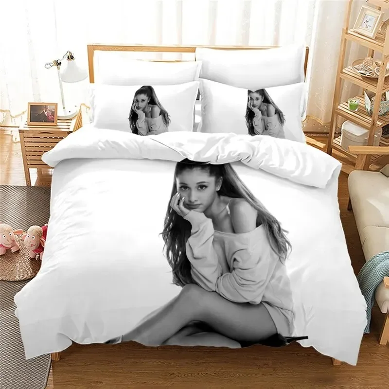 

3D Print Fashion Girl Ariana Grande Bedding Set Double Twin King Duvet Cover Comforter Pillowcase Boys Girls Adults Bedroom