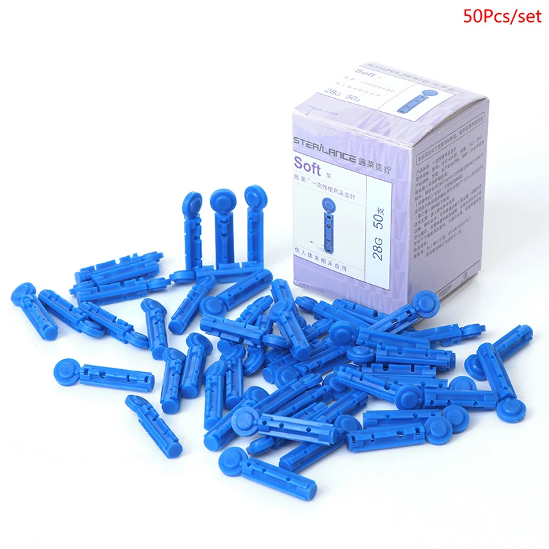 50Pcs 21G/23G/26G/28G/30G Soft Blood Glucose Medical Collecting Lancet Needles Diabetes Tests