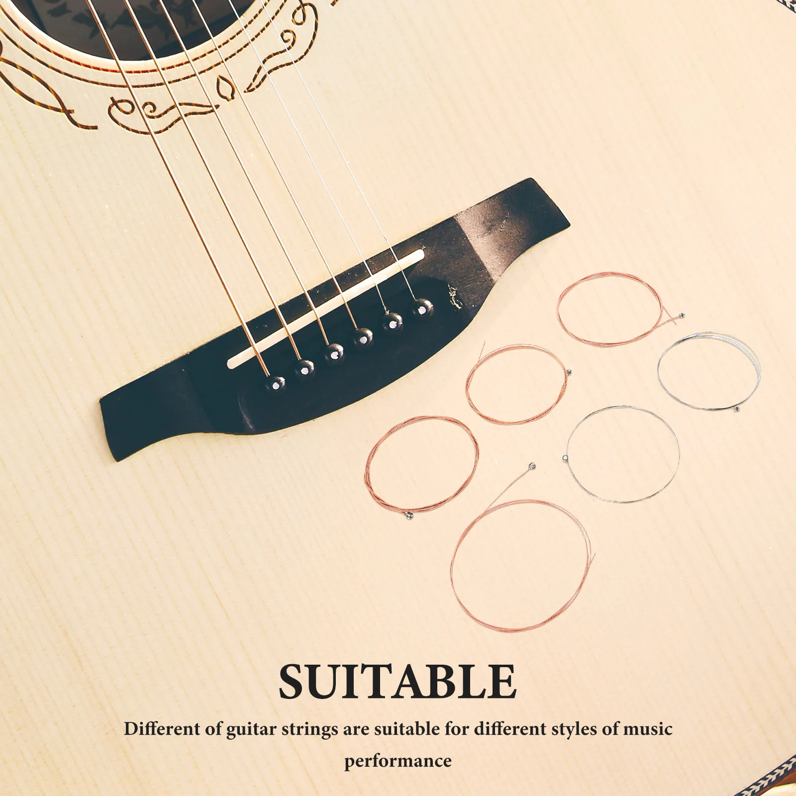 

3Sets Acoustic Guitar Strings Stainless Steel 6 String Set High Durability Easy Install Popular Folk Classical Guitar