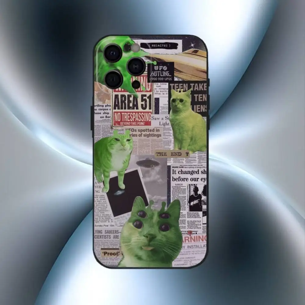 Funny Space U-UFO Alien Thing  Phone Case For iPhone17,16,15,14,13,12,11 Plus,Pro Max Soft Black Cover
