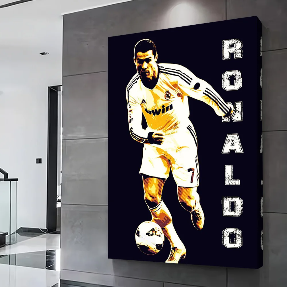 Cristiano Ronaldo Soccer Art Poster Customizable Printed Canvas Painting Wall Art Gift for Room Decorating Interior Decoration