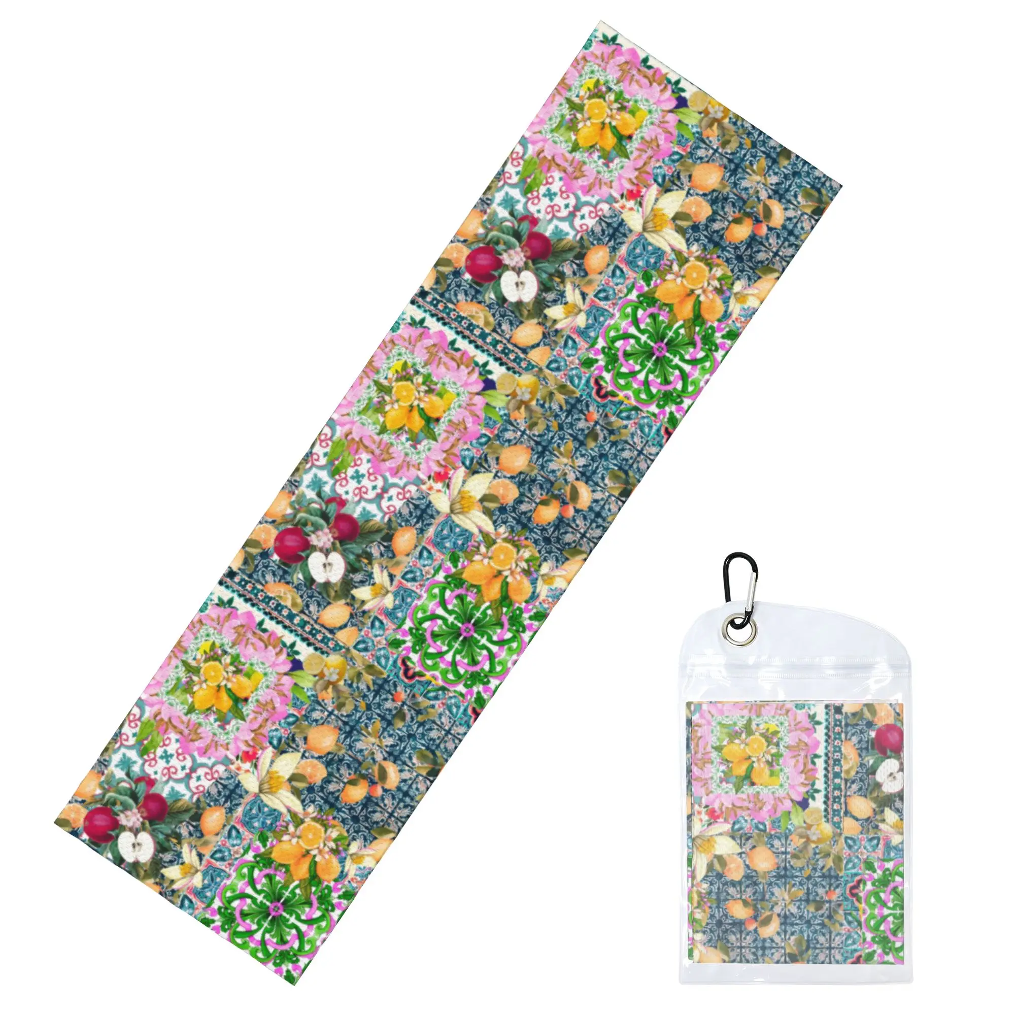 Summer Sicilian Mediterranean Ceramic Tiles Cold Exercise Towel Face Towel Quick Dry  Yoga Breathable Cold Towel