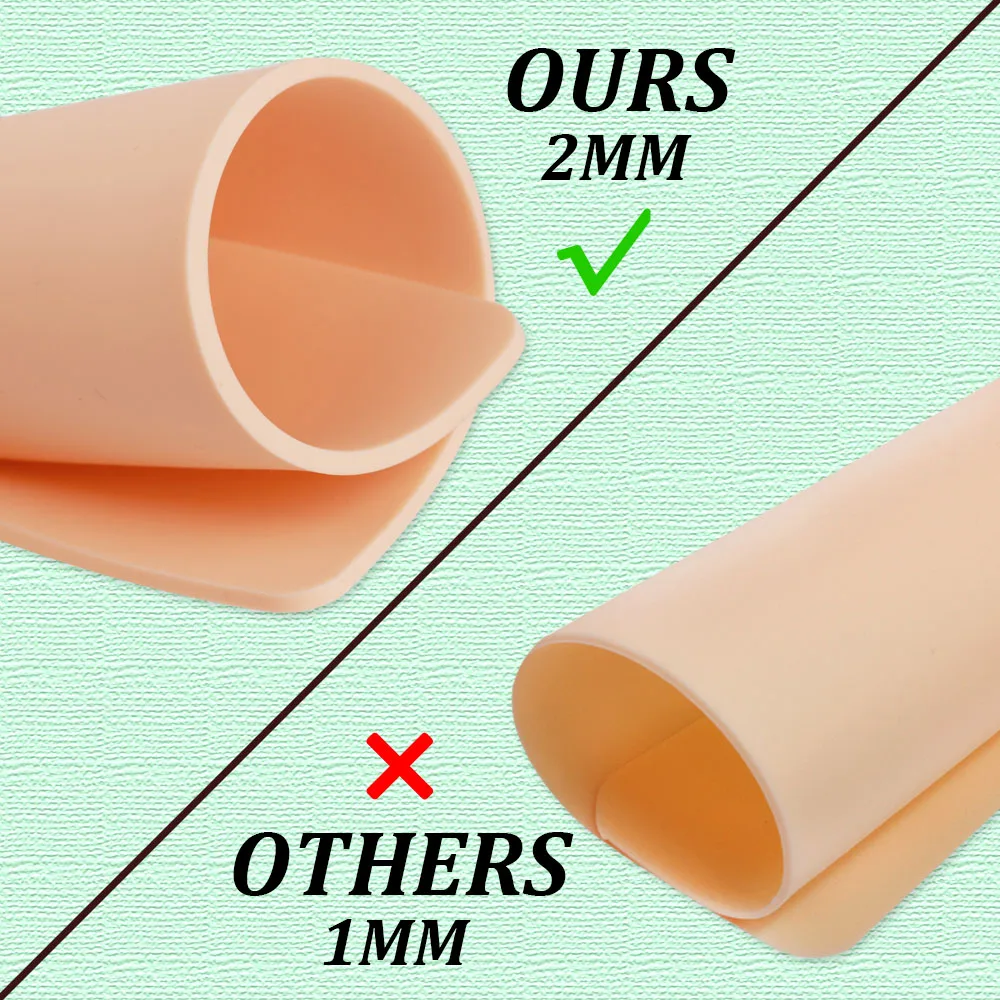 20/15/10/8/5/1pcs Tattoo Practice Skin 2MM Silicone Fake Skin Double-Sided for Permanent Makeup Training Supply Tattoo Accessory - Image 5