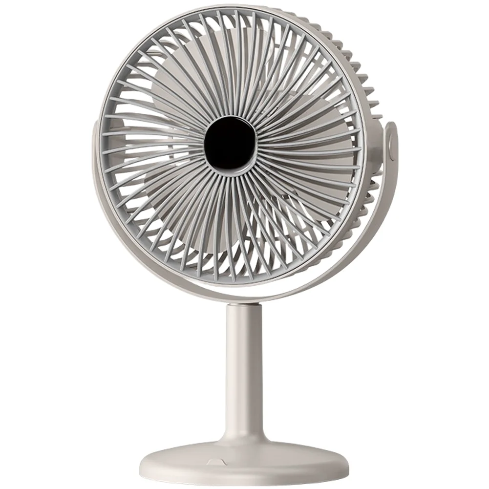 USB Desk Fan Rechargeable with LED Night Light 3 Airflow Levels 180 Degree Adjustable Direction ABS Material for Home Office
