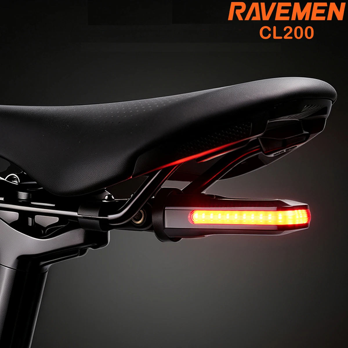 RAVEMEN CL200 Bike Rear Light Bicycle LED Taillight Rechargeable 700mAH Auto On-off Brake Sensor Side Visibility Waterproof IPX6