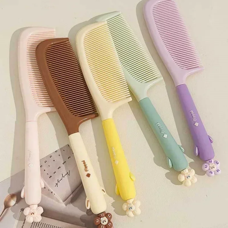 1 Pc Cute Hair Brush for Kids Girl Fashion Floral Lovely Hairbrush for Girls Silicone Handle Straight Children Women Hair Comb