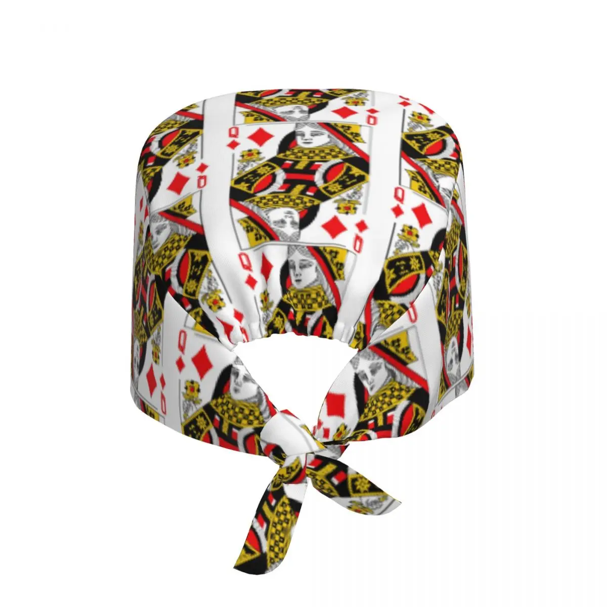 Queen Of Diamonds Classic Card Deck Casino Poker Q Diamonds Scrub Hat Doctor Working OP-Haube Stillkappen für Zahnarzt