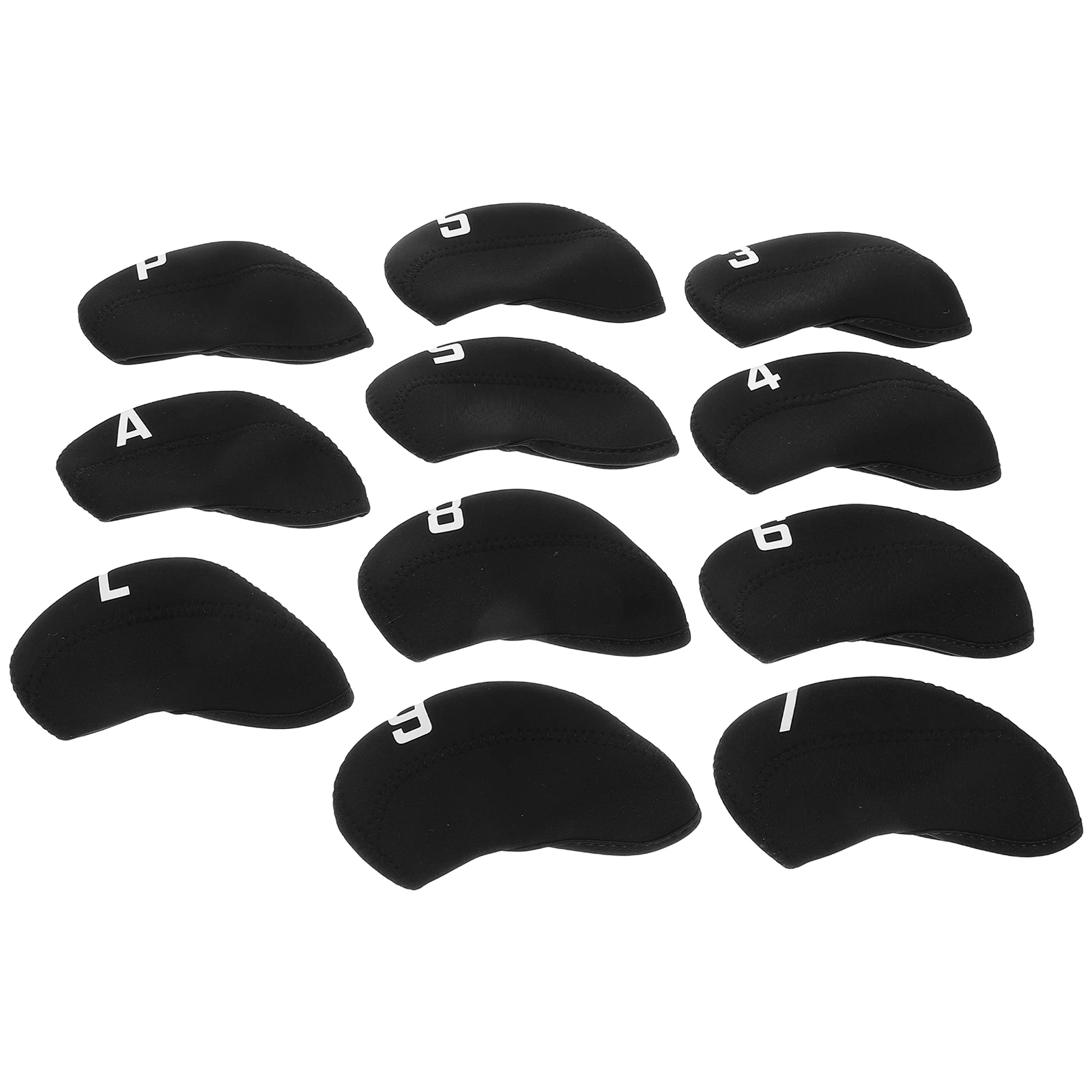 

11pcs Golf Club Covers Black Neoprene Headcovers Numbered Portable Golf Clubs Protector Set Driver Putter