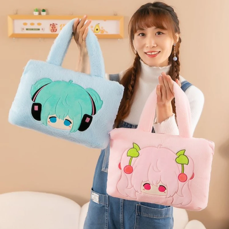 

Осень-зима, новый стиль Хацунэ Мику, милая плюшевая сумка на плечо, сумка с героями мультфильмов, милые подарки в стиле аниме для девочек