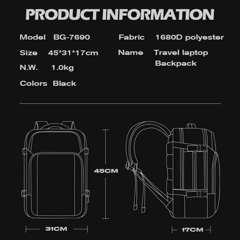BANGE Lightweight Sports Backpack for Men, Outdoor Casual Backpack, Fashion Versatile Student School Bag with USB Recharging