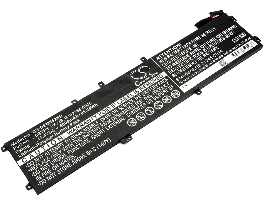 

CS Notebook Laptop Battery for DELL XPS 15 9560 9570 Precision M5520 5520 30 40 P83F Inspiron 15 7590 Fits 05041C 0GPM03 5041C