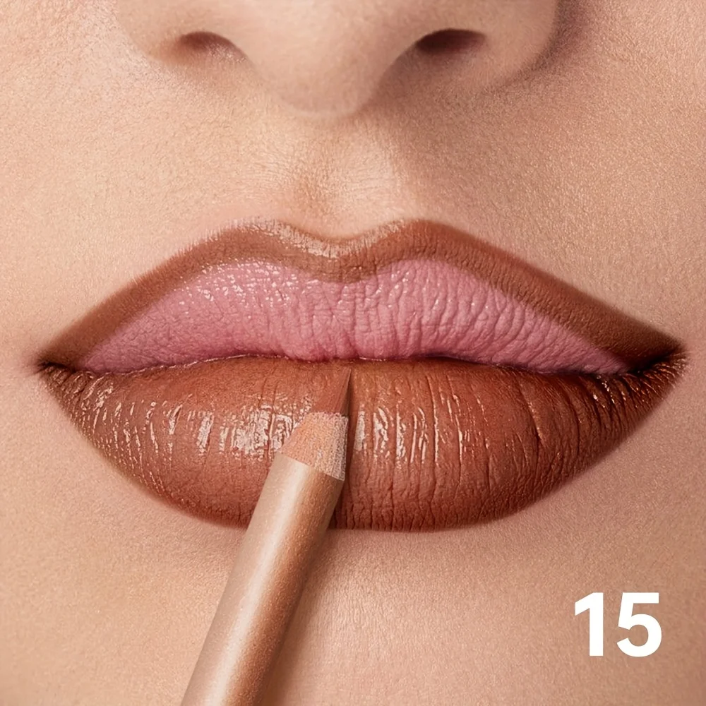 Matte Lip Liner Pencil Nude, langdurig waterdicht, veegvast, nauwkeurige omtrek, gladde romige formule