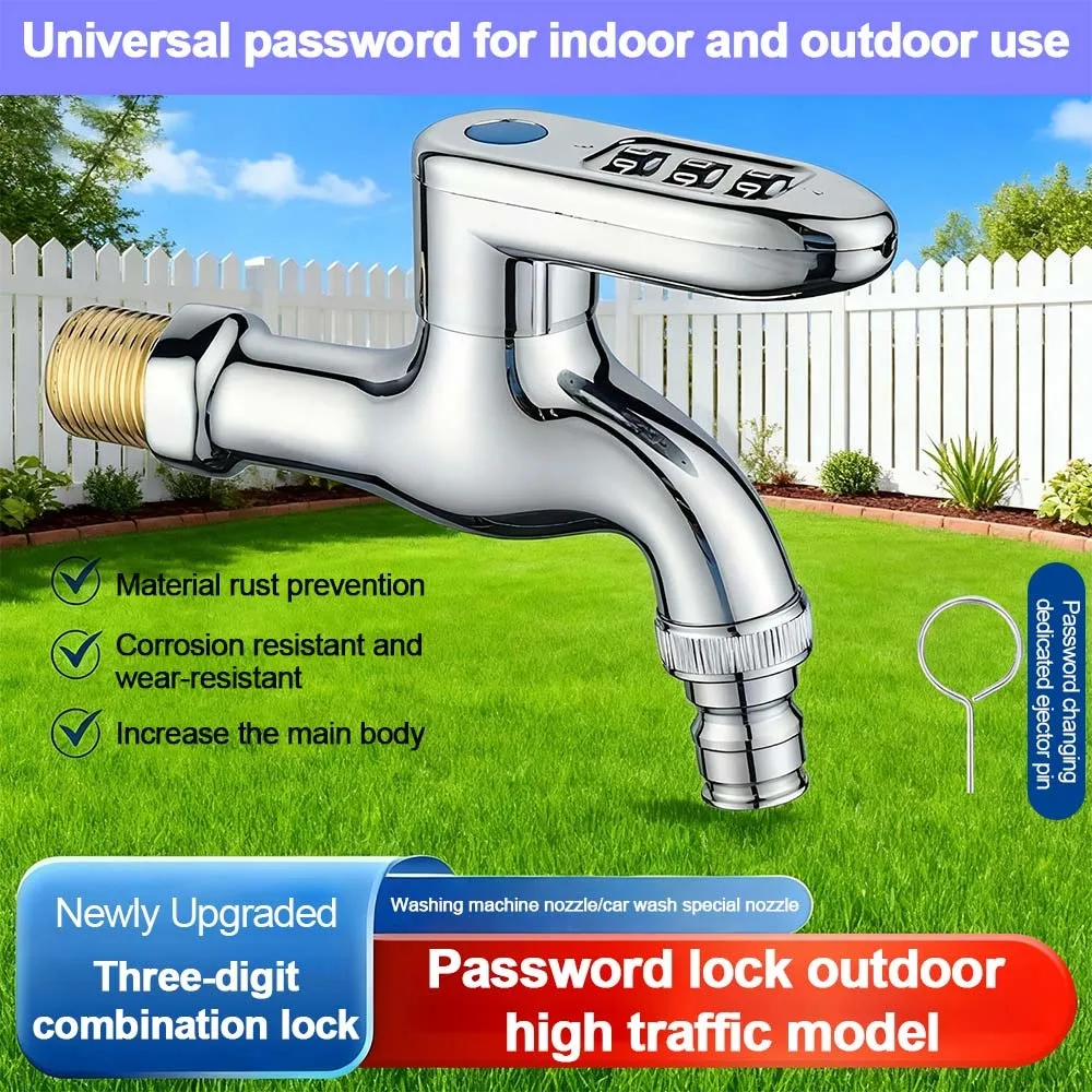 

Металлический кодовый замок, противоугонный кран с резьбой 1/2 дюйма, замок с паролем, защитный замок, водяной клапан, навесной замок для орошения дома