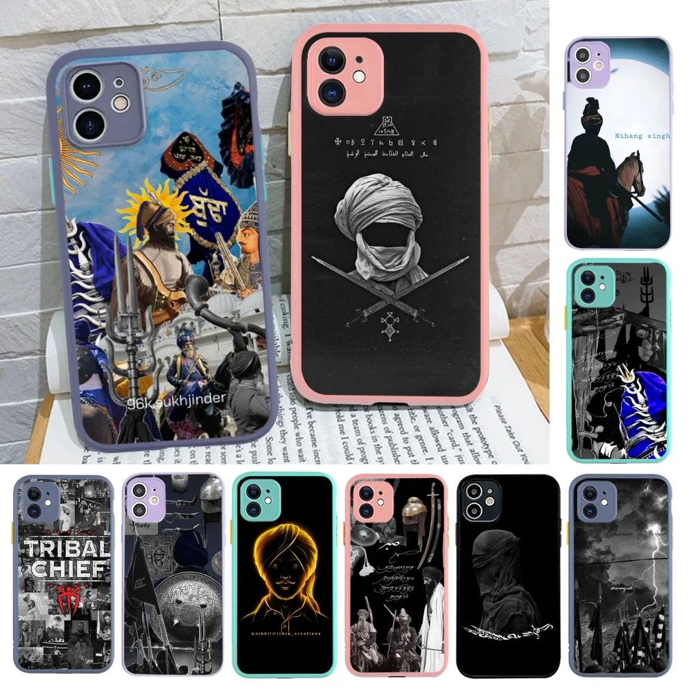 Nihang Singh Sikh Warrior Phone Case for iPhone 15 16 14 11 12 13 Mini Pro Max 8 7 Plus X XR XS MAX Translucent Matte Cover