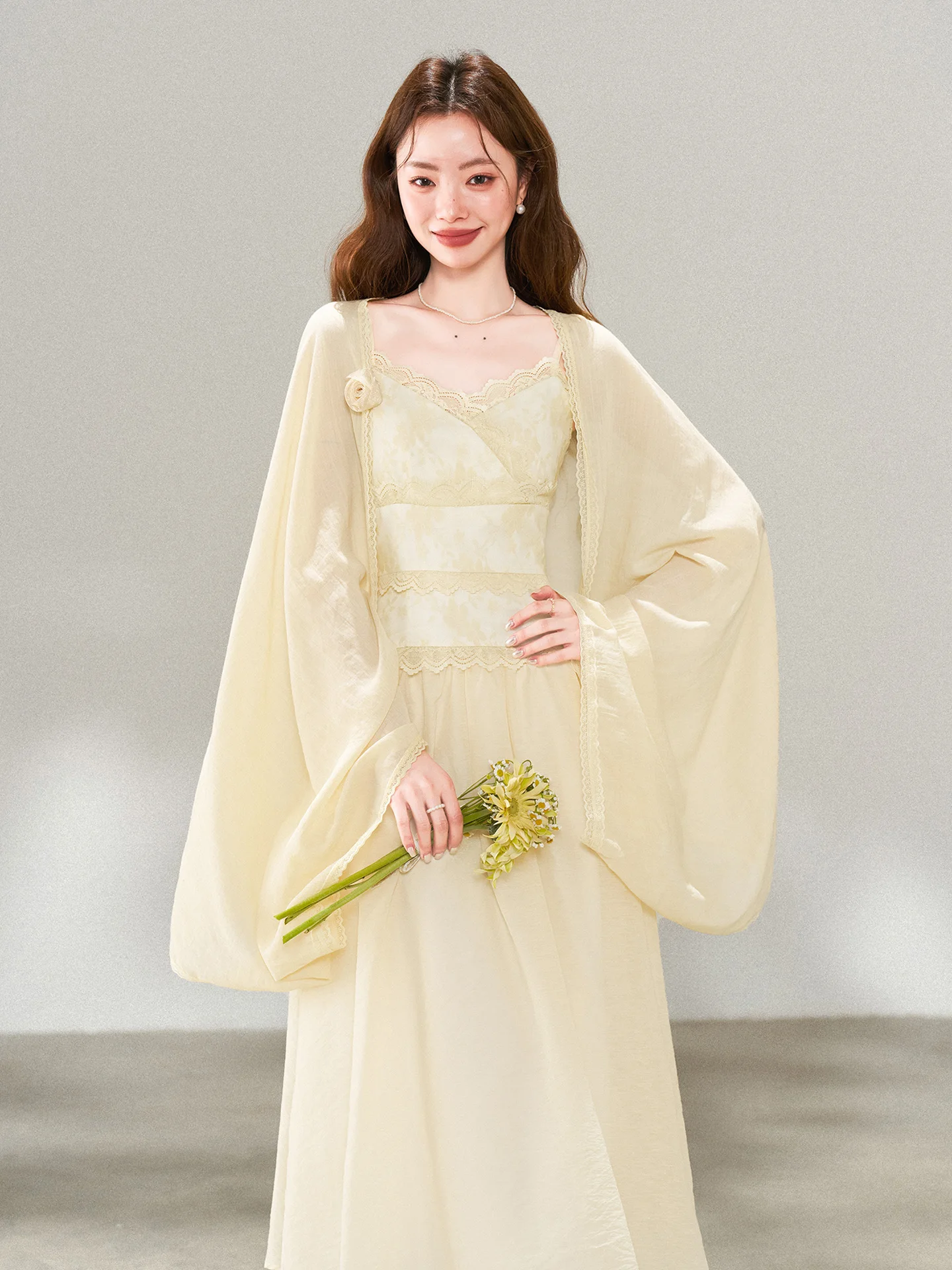 

Women's Spring 2026 New Sle Long Sve Lightweight Loose Cover up Set with ter Dr Slimming A-Line Dr