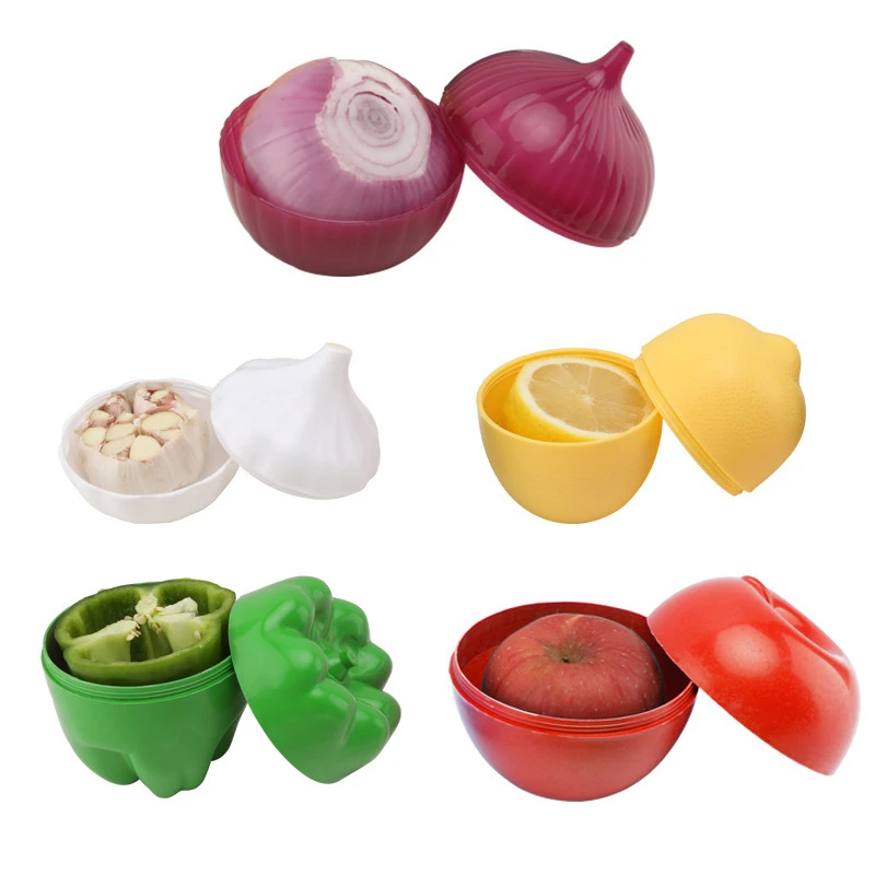 1pc Food Savers Lemon Onion Shaped Multipurpose Freezer Safe Flip Top Hand Wash Durable Plastic Storage Containers Home Parts