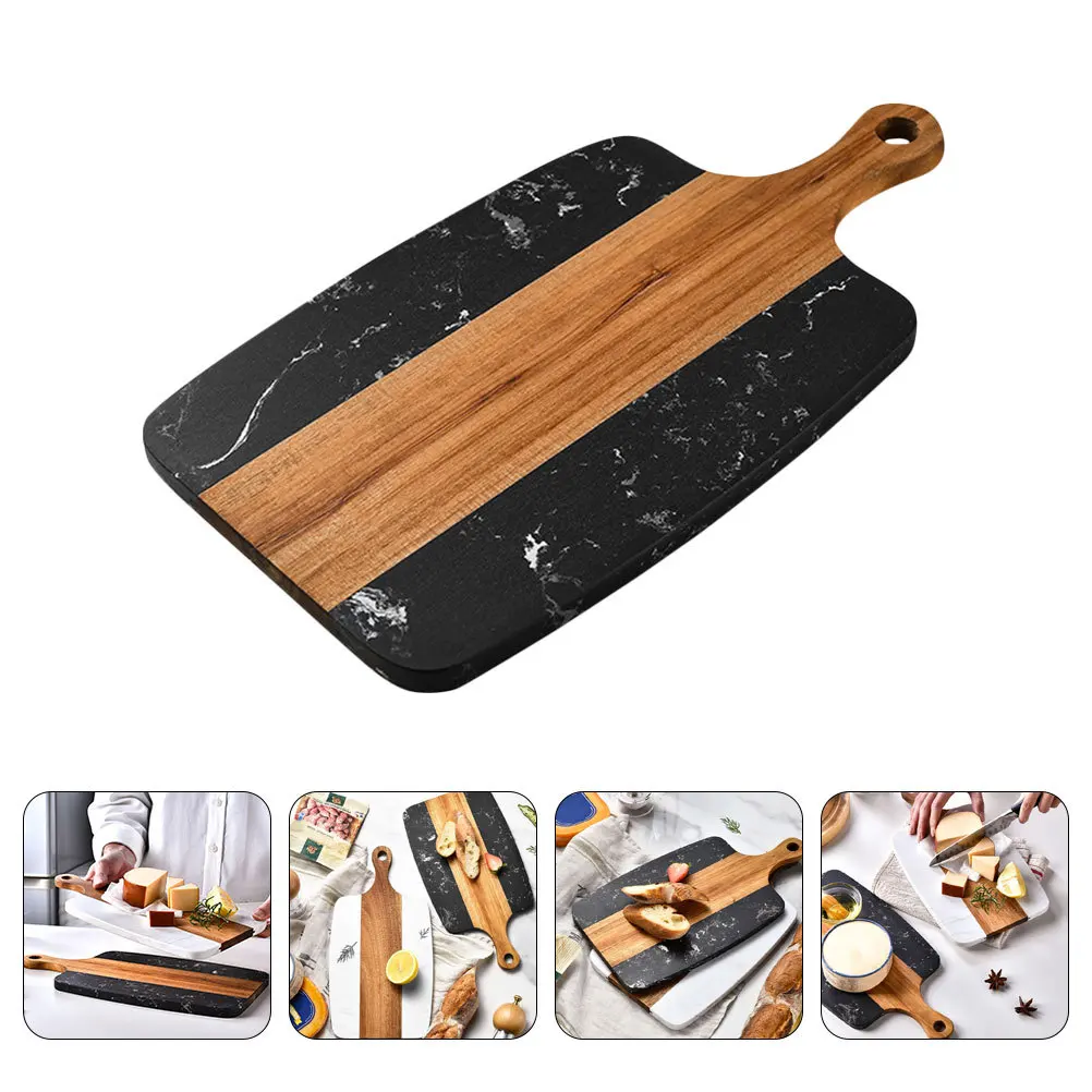 

Marble Cutting Kitchen Chopping Board For Fruits Vegetables Meat Multi-Function Household Steak Plate Hanging Design Dense Easy
