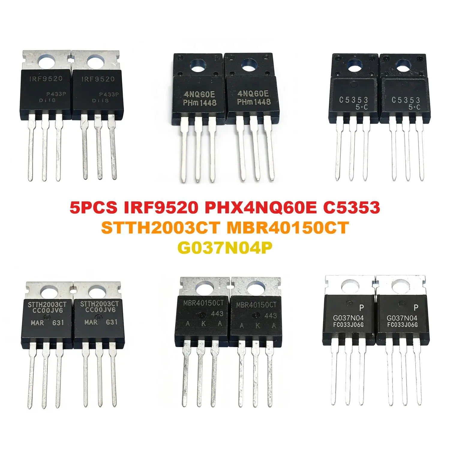 IRF9520 PHX4NQ60E C5353 STTH2003CT MBR40150CT G037N04P