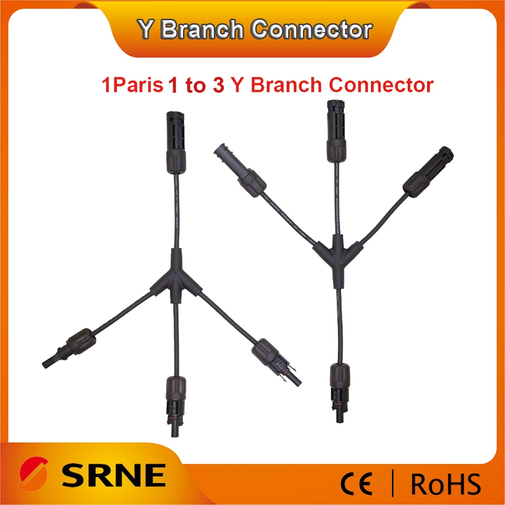 

SRNE Y Branch Parallel Photovoltaic Connector 3 To 1 Solar Connector Adapter For Solar Pv System Solar Panel Cable Wire Connect