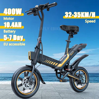 Sailnovo ebike, speed 30-35 km/h, ebike with pedals, 14-inch waterproof folding mini bicycle, 10.4AH battery, double disc brake