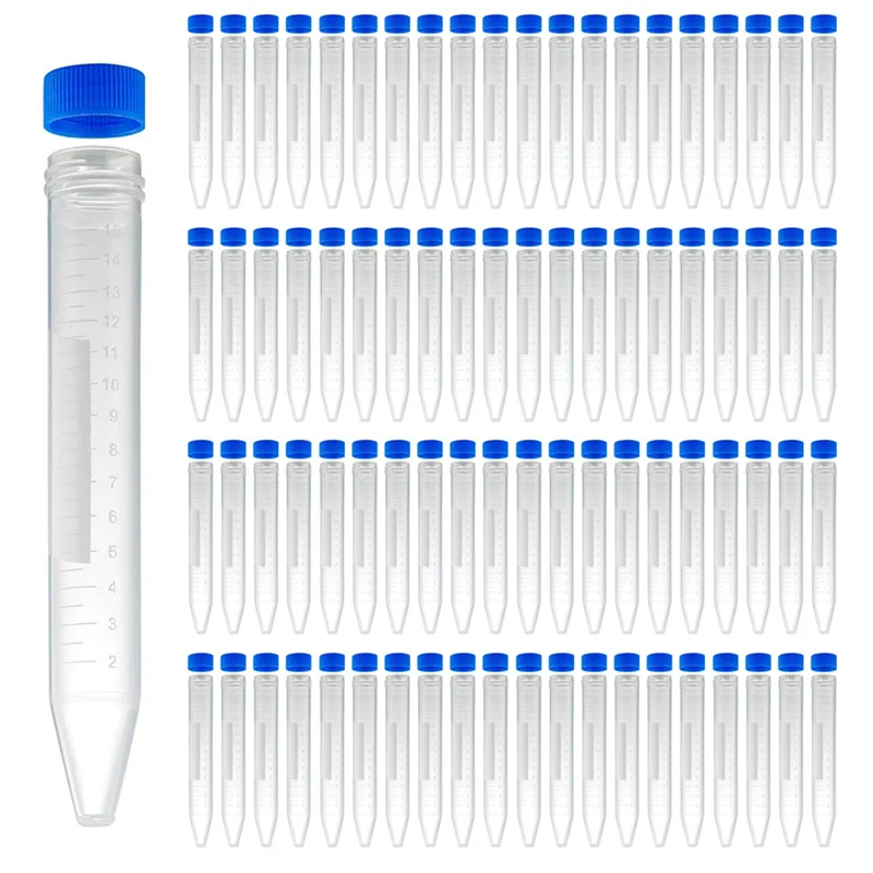 

HLZS-Conical Centrifuge Tubes 15ML, 300 Pcs Sterile Plastic Test Tubes With Screw Caps, Polypropylene Container