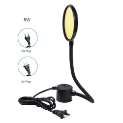 Luz de costura LED con base magnética, cuello de cisne flexible, lámpara de trabajo nocturno para taladro, prensas, banco de trabajo, UE, enchufe de EE. UU., 8W COB