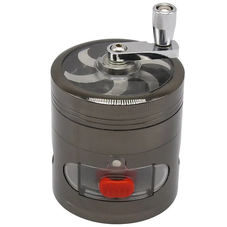 63mm 4 Layer Zinc Alloy Herb Grinder with Drawer Magnetic Lid Tobacco Spice Crusher