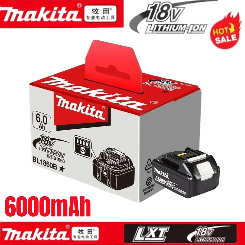 

100% Original Makita 6Ah for Makita 18V Battery BL1830B BL1850B BL1850 BL1840 BL1860 BL1815 Replacement Lithium Battery