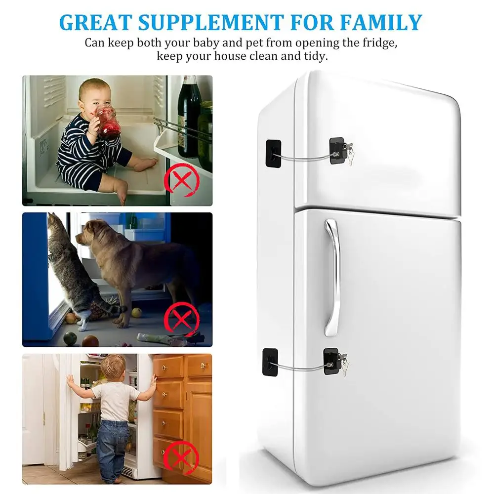 Infant  Safety Sliding Closet Cabinet Locks With Metal Key or Coded Lock Digital Password Refrigerator Lock