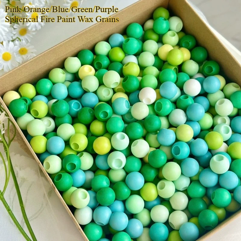 Pink/Orange/Blue/Green/Purple Spherical Fire Paint Wax Grains/handmade DIY Fire Paint Seal Envelope Invitation Sealing Wax 40g