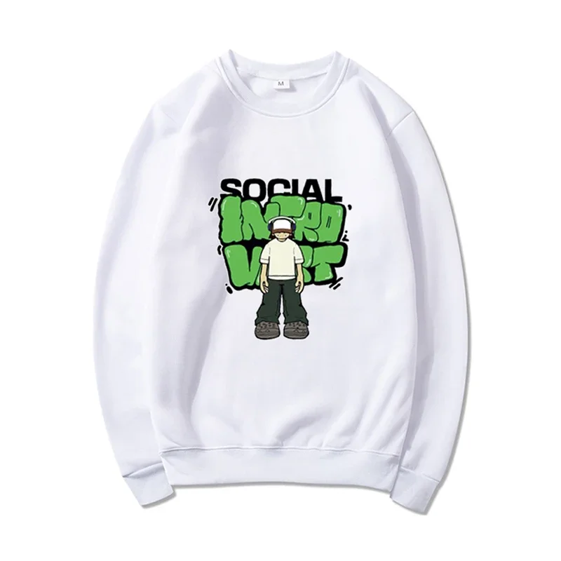 

Autumn and Winter Retro Men's Women's New Hip-hop Round Neck Sweater Printed Casual Fashion Y2k Street Style Couple's Clothing
