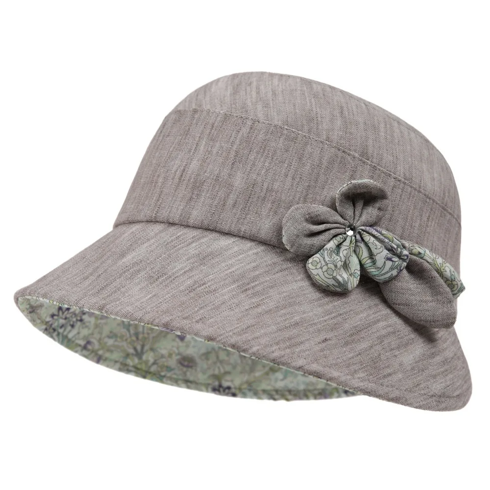 

New Wide Brim Bucket Hat Flower Design Breathable Fabric Sun Hat Foldable Wide Brim Hat Sun Protection