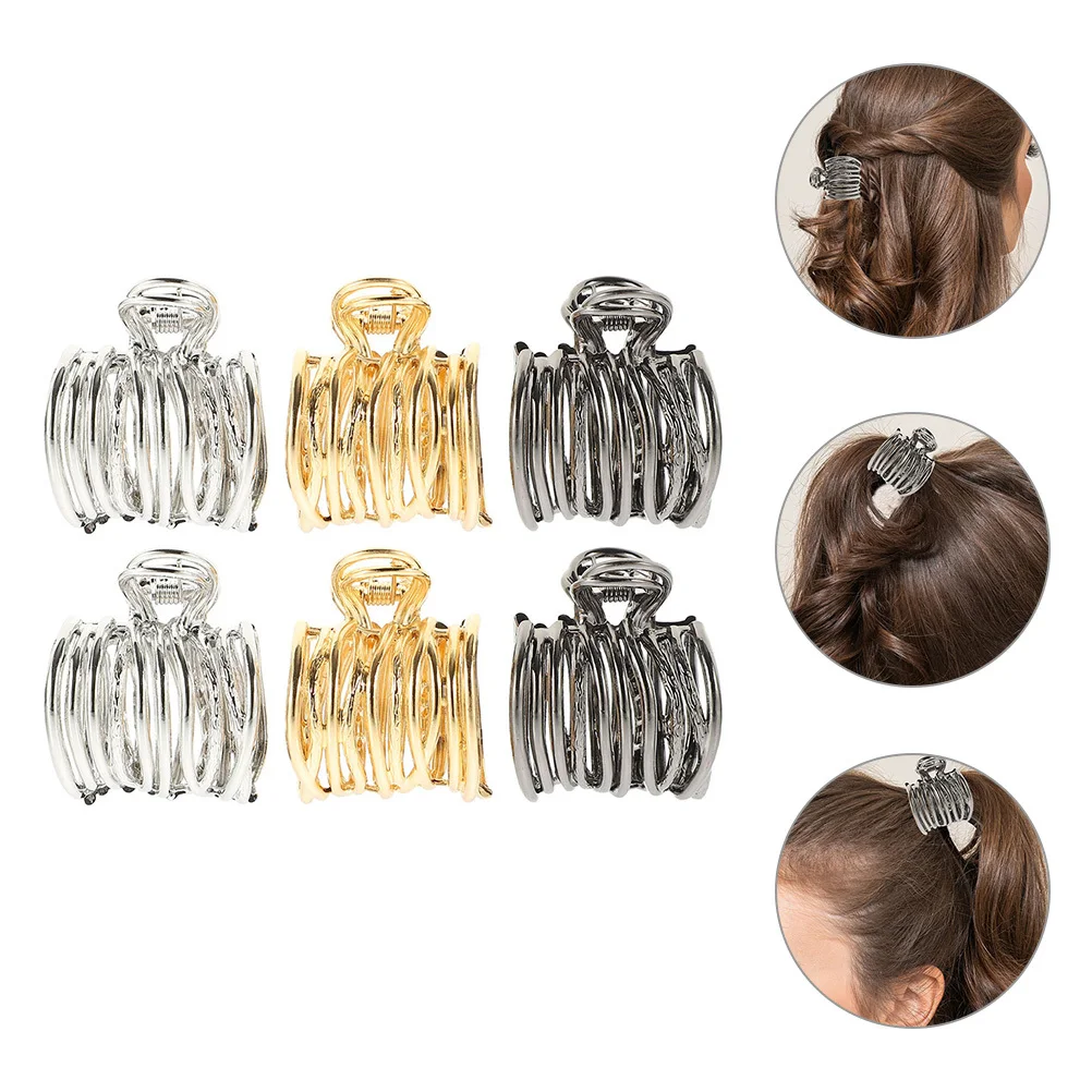 

6Pcs Hair Claw Clips Women Small Zinc Alloy Ponytail Clips Simple Elegant Hair Accessories for Daily Party Use