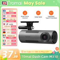70mai Dash Cam M310 1296P F2.0 Aperture Night Vision 130°FOV Smart Voice Control 24H Parking Guard 70mai M310 Recorders