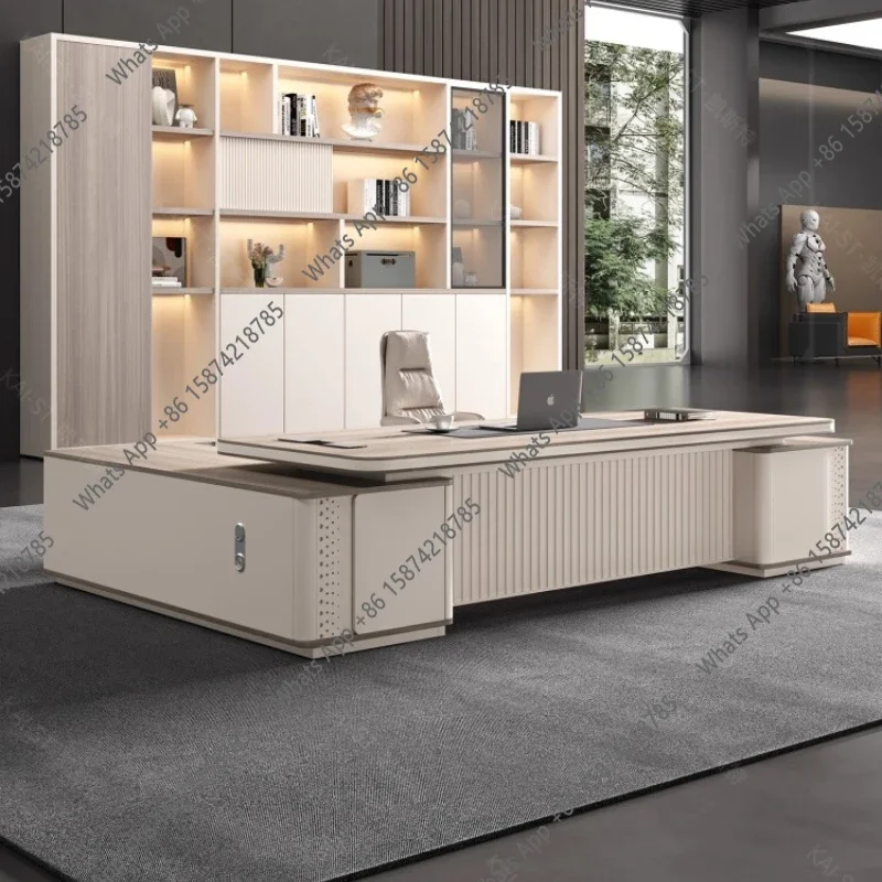 N67 O Baking Paint Boss's Office Desk High-end Luxury Director CEO's Office Computer Desk Bureaux De Travail Mesa De Computador