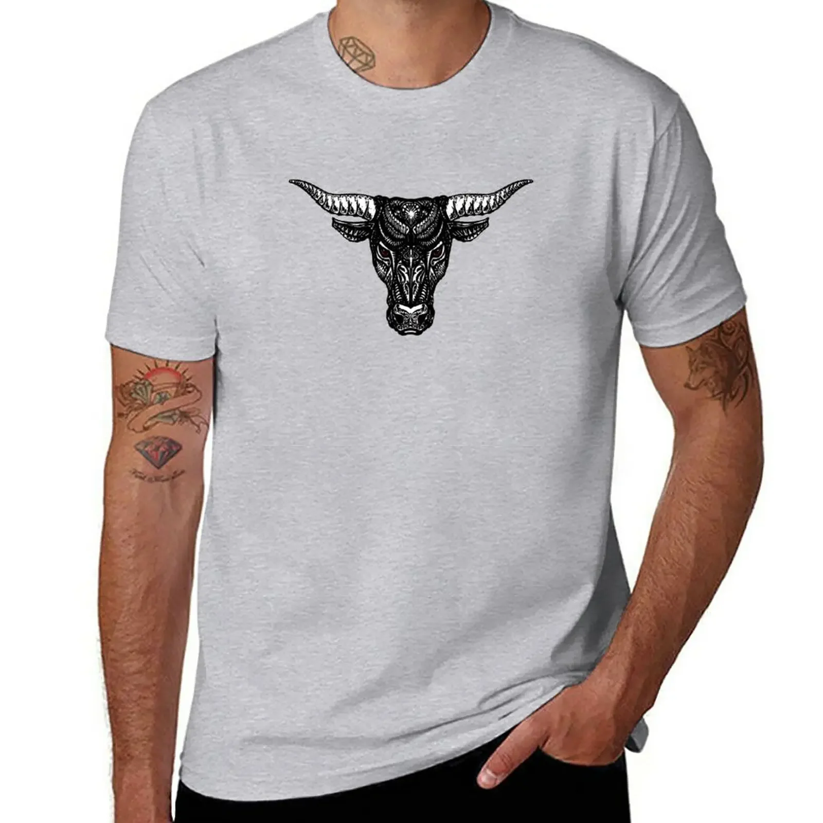 New Tribal Bull - Digital Art T-Shirt graphic t shirts cute tops oversized t shirts cute clothes T-shirts for men cotton