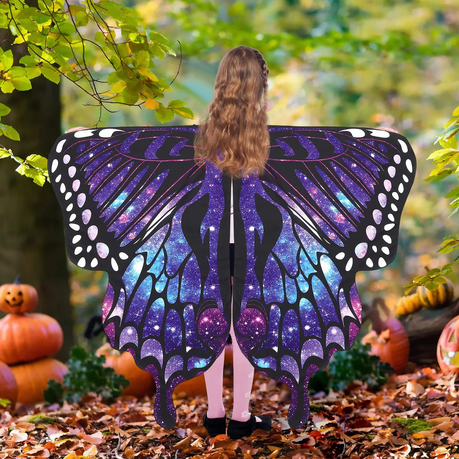1 Set Cape Kit Butterfly Wings Mask Headband Children Butterfly Cosplay Party Carnival Dress Costume Wing cape for Girls