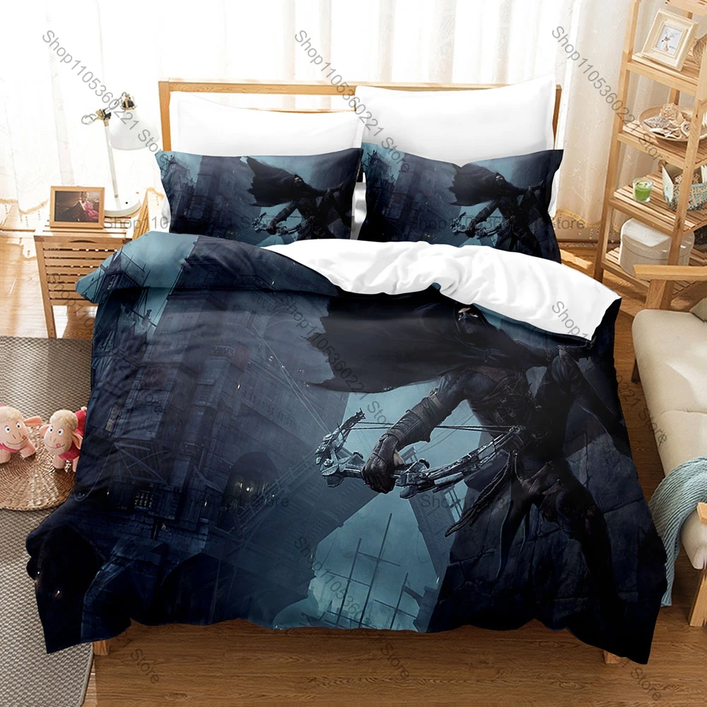 Retro Adventure Thief 3Pcs Bedding Set Breathable Cotton Duvet Cover & Two Pillowcases Game Fan Home Bedding
