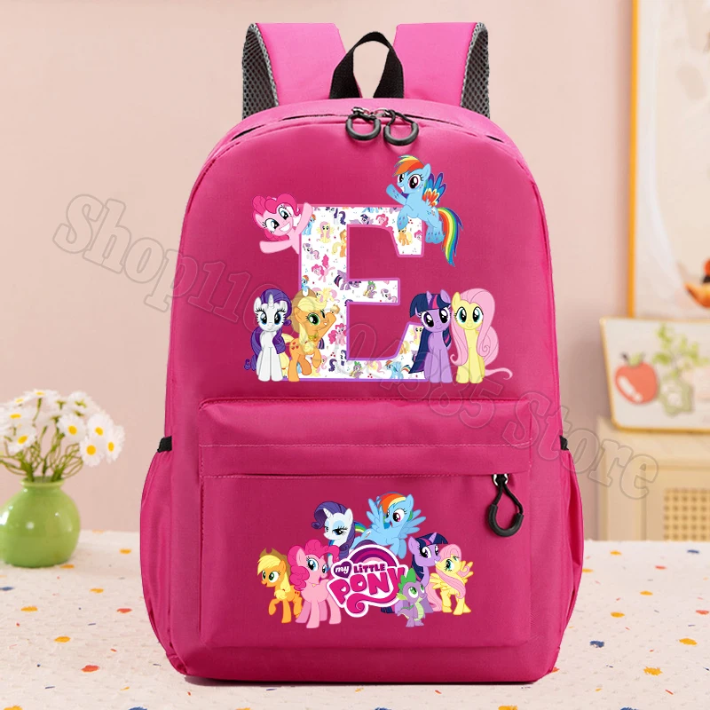 

Школьные рюкзаки My Little Pony для девочек, милый рюкзак с единорогом и буквами A-Z, школьный рюкзак для учеников, спортивный рюкзак для активного отдыха и путешествий, подарок