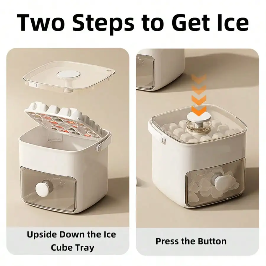 صانع Lce على سطح الطاولة، 48 قطعة من Lce، تصميم مزدوج الطبقات، مناسب للمنزل والمكتب والخارج، أداة للمطبخ باللون الأبيض.