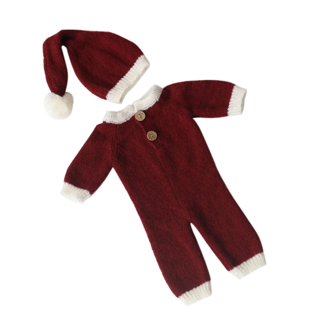 

Baby Bodysuits Christmas Photo Prop Santa Hat for Hats Photography Skirt Clothes Costume Set Newborn