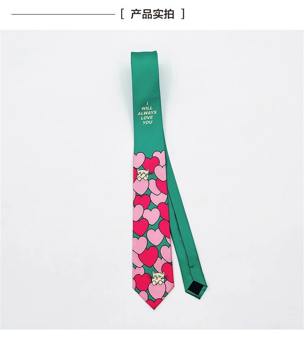 Original ins tie shirt jk literary girl heart niche college accessories design powder three cats
