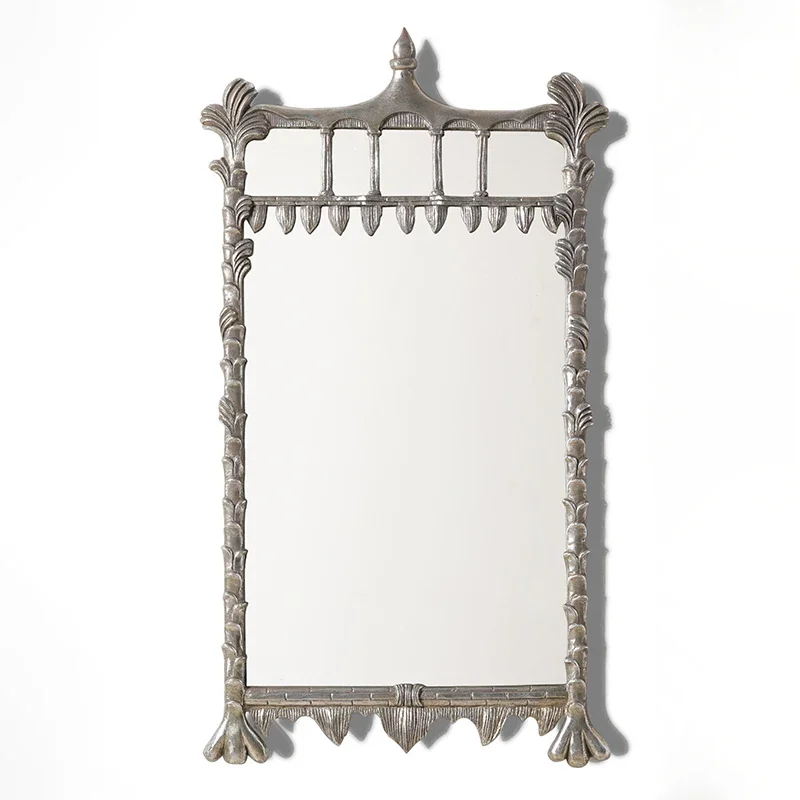B06  retro dressing mirror, full-length mirror, wall-mounted decorative mirror, living room entrance, wrought iron