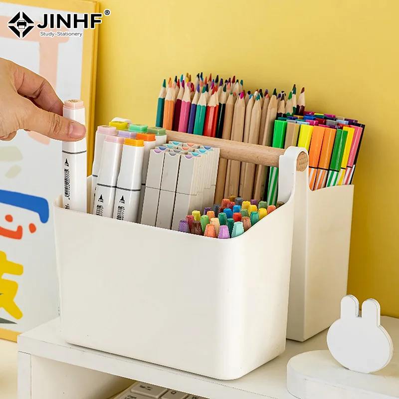Large Capacity Multifunctional Storage Holder School Office Portable Pen Holder Storage Box Desktop Sundries Storage Basket